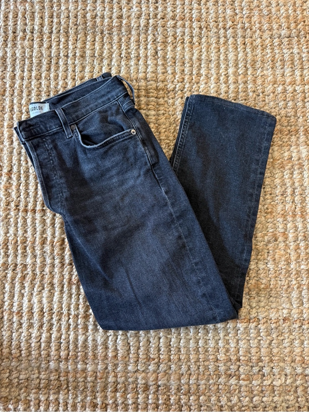 Agolde Riley High Rise Straight Crop Jeans
